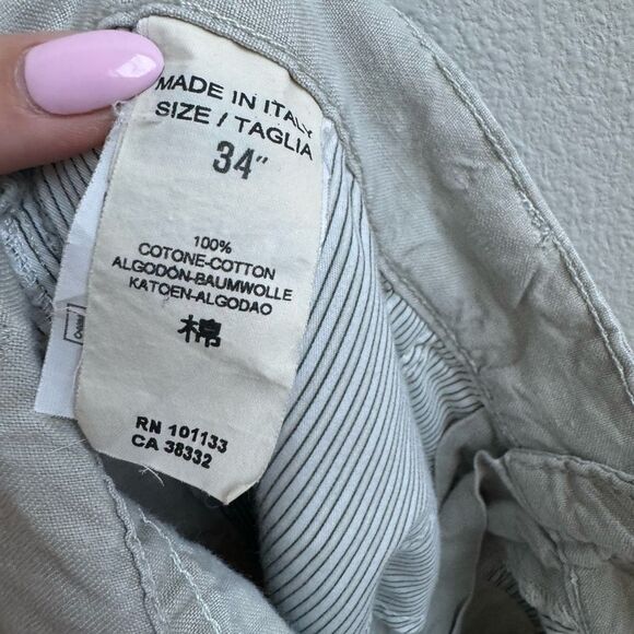 Ermenegildo Zenga Made In Italy Men’s Size 34 X 29 100% Cotton Straight Leg Gray - Picture 8 of 9